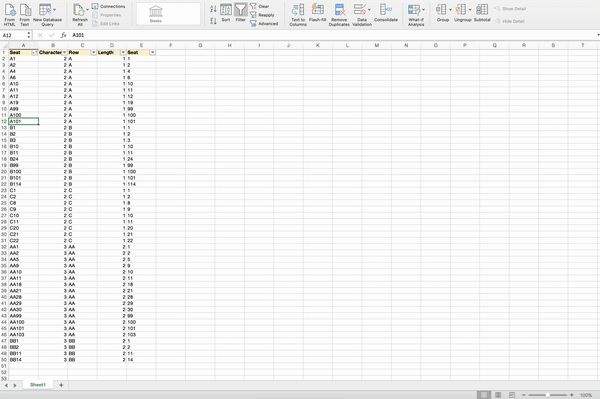 【進階 Excel】如何為音樂廳座號排序?